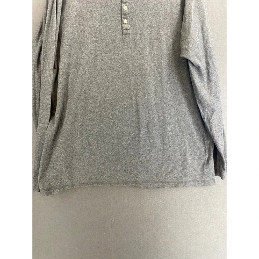 Patagonia‎ Mens XXL Organic Cotton Long Sleeve Henley Shirt Heather Grey Casual